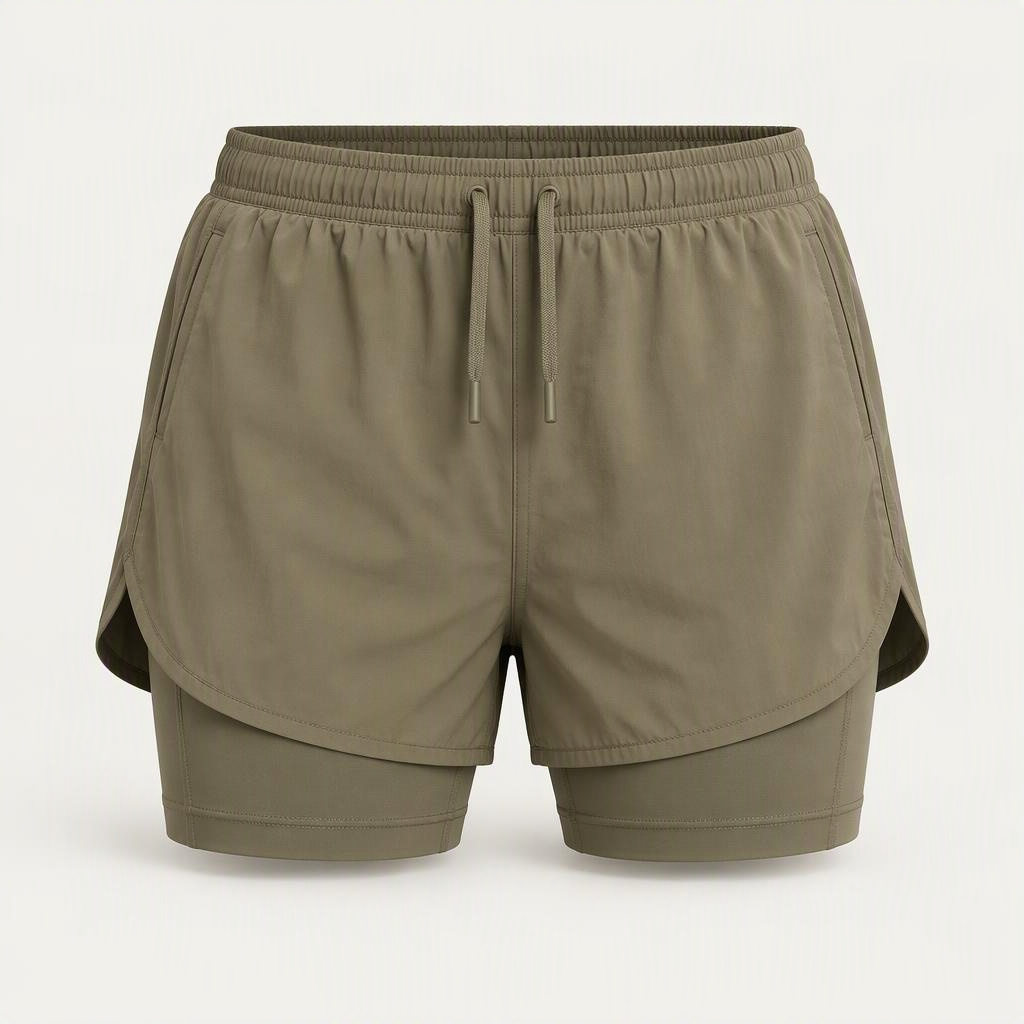 2-in-1 Short „Khaki Field“