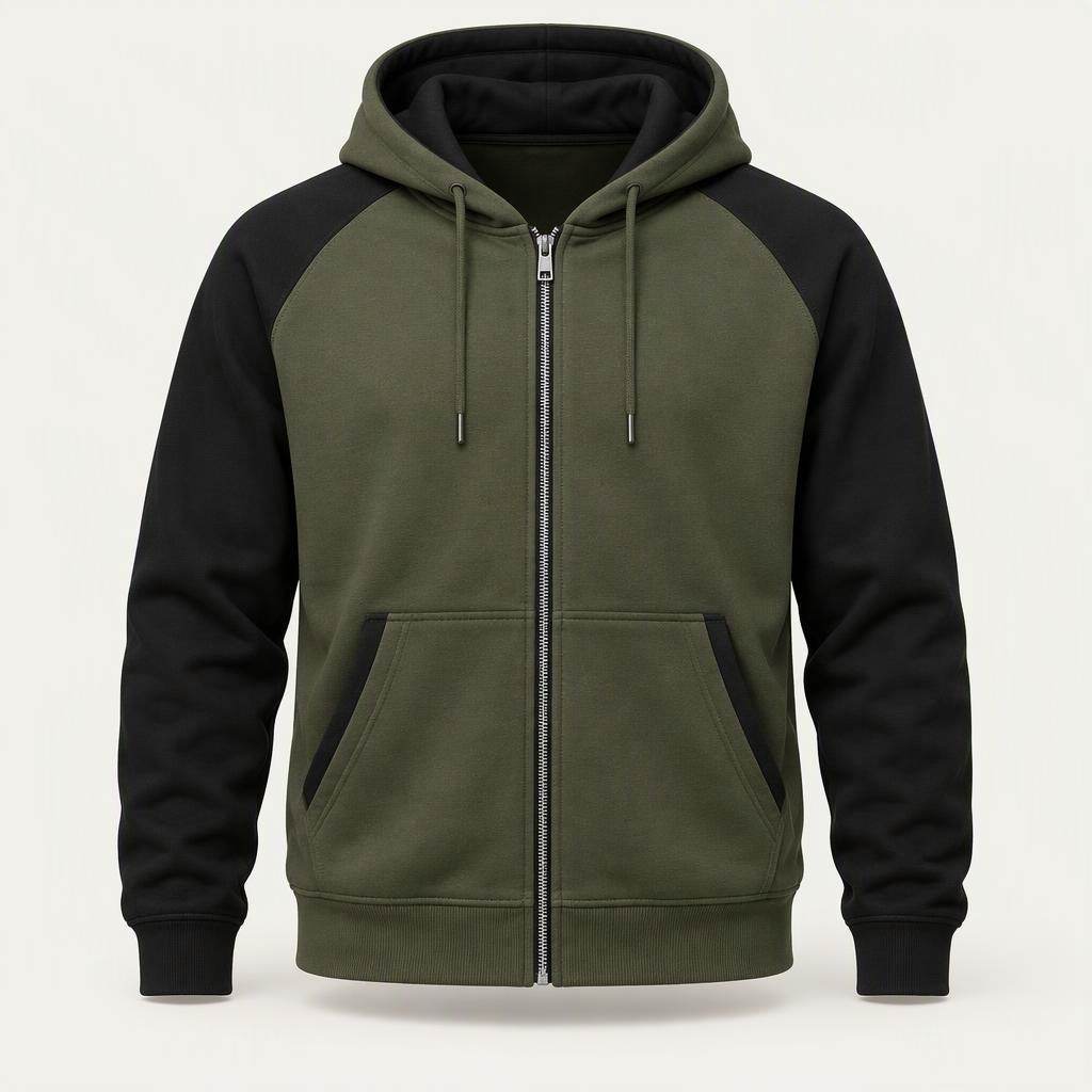 Zip Hoodie „Olive Night“
