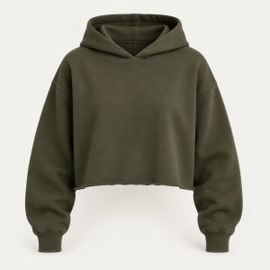 Cropped Hoodie „Shadow Olive“