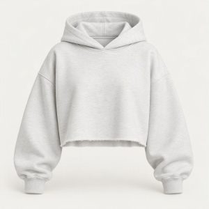 Cropped Hoodie „Glacier White“