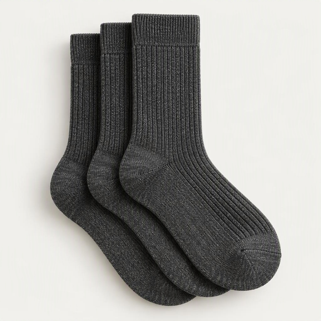 Crew Socks 3er-Pack „Charcoal Heather“