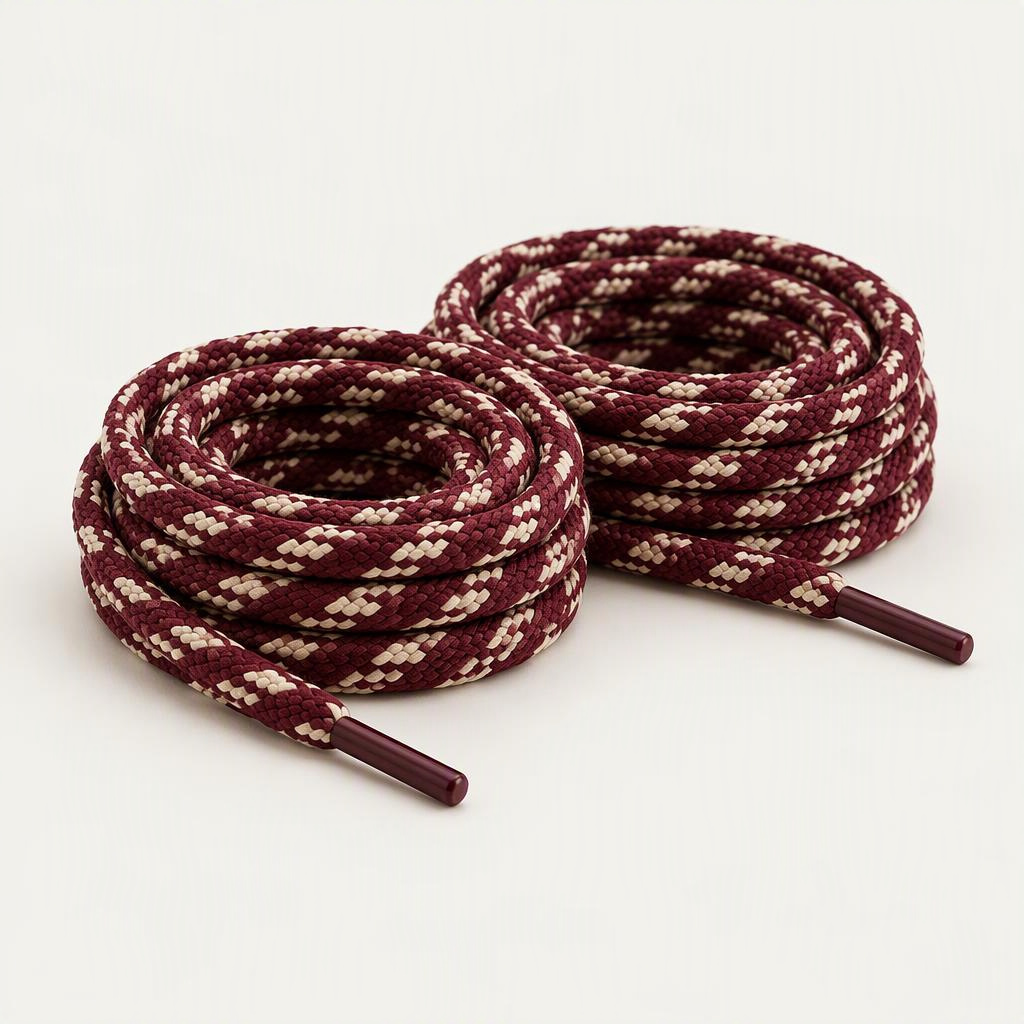 Schnürsenkel rund „Burgundy Cream“