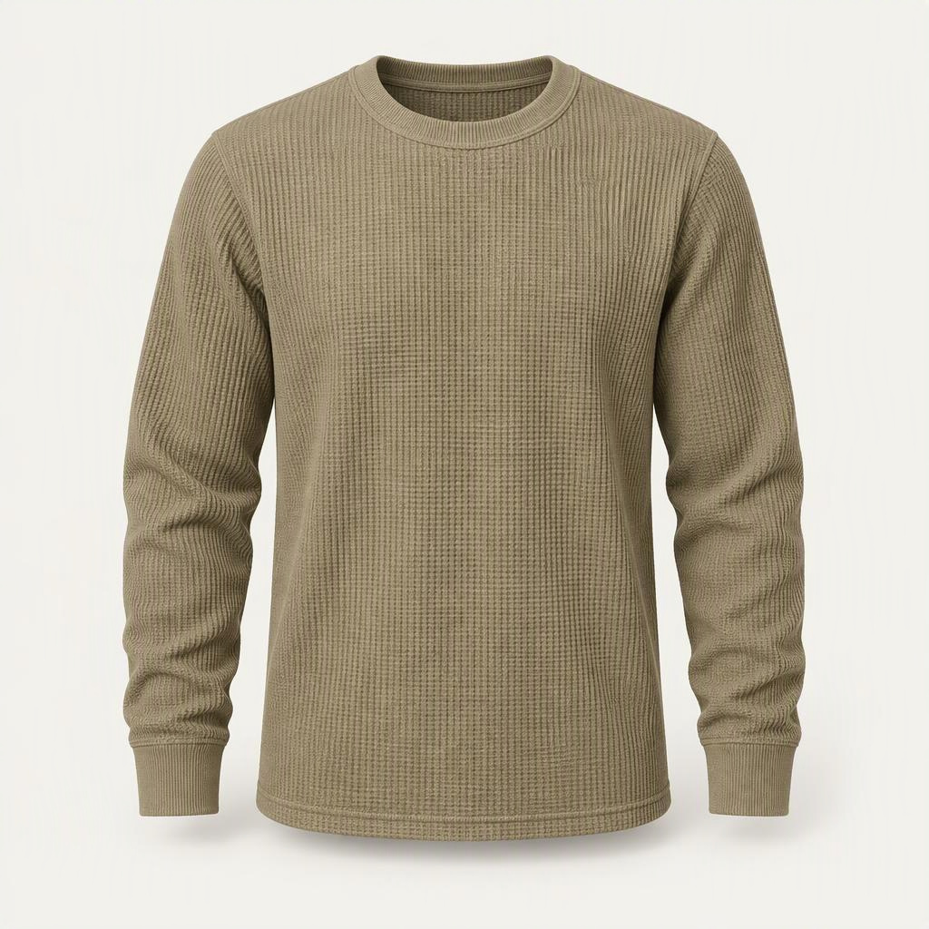 Longsleeve Waffle „Khaki Field“