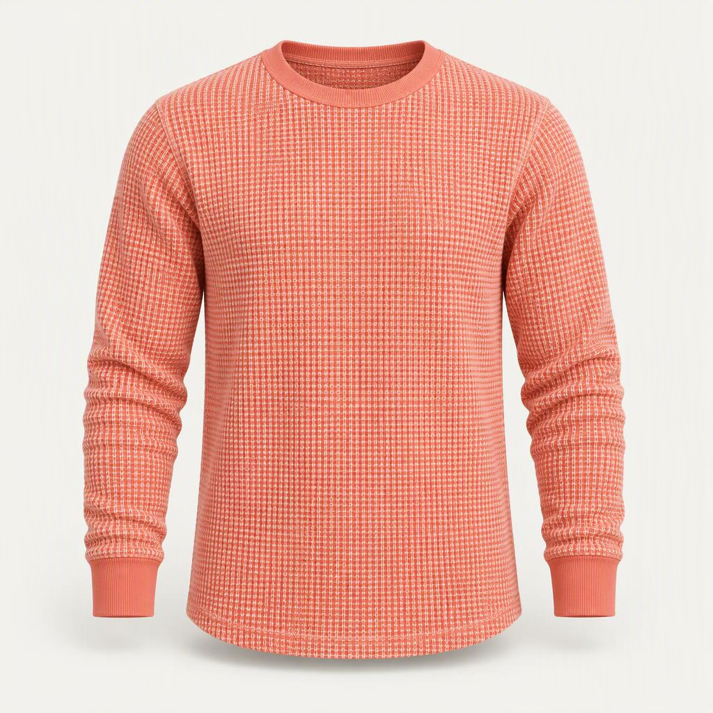 Longsleeve Waffle „Coral Pop“