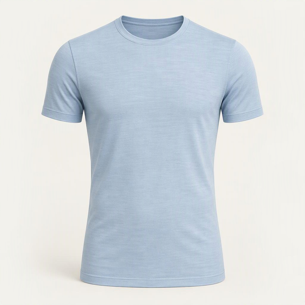 Merino Tee „Ice Blue“