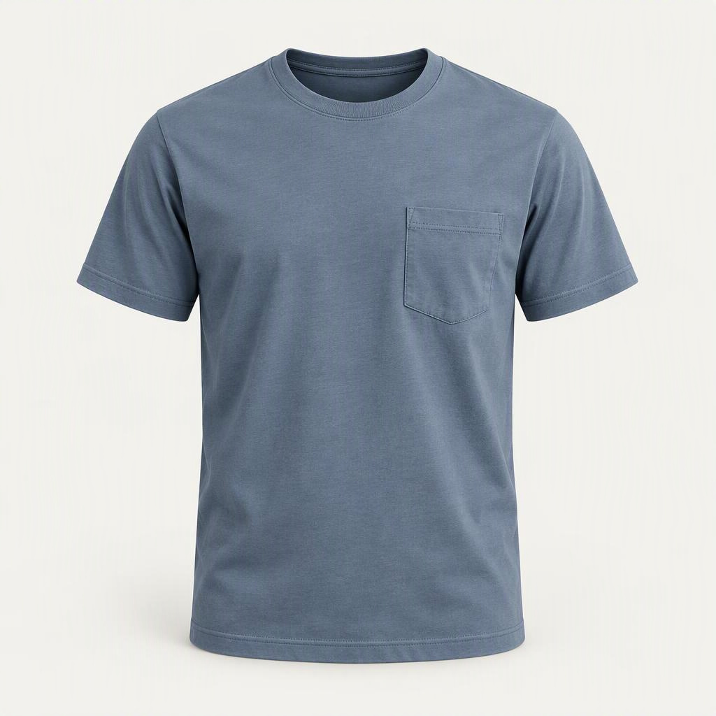 Pocket Tee „Steel Blue“