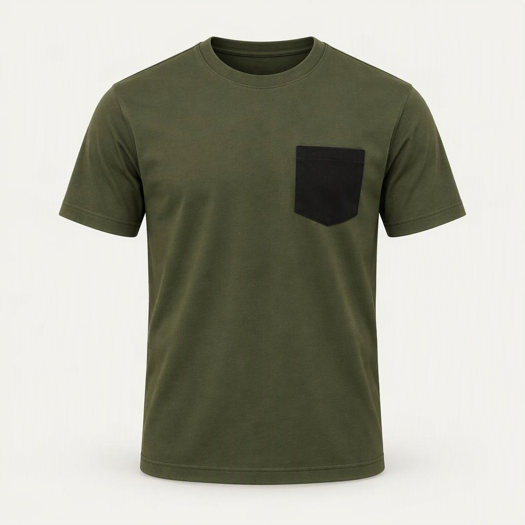 Pocket Tee „Olive Night“