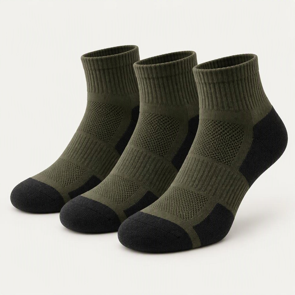 Quarter Socks 3er-Pack „Olive Night“