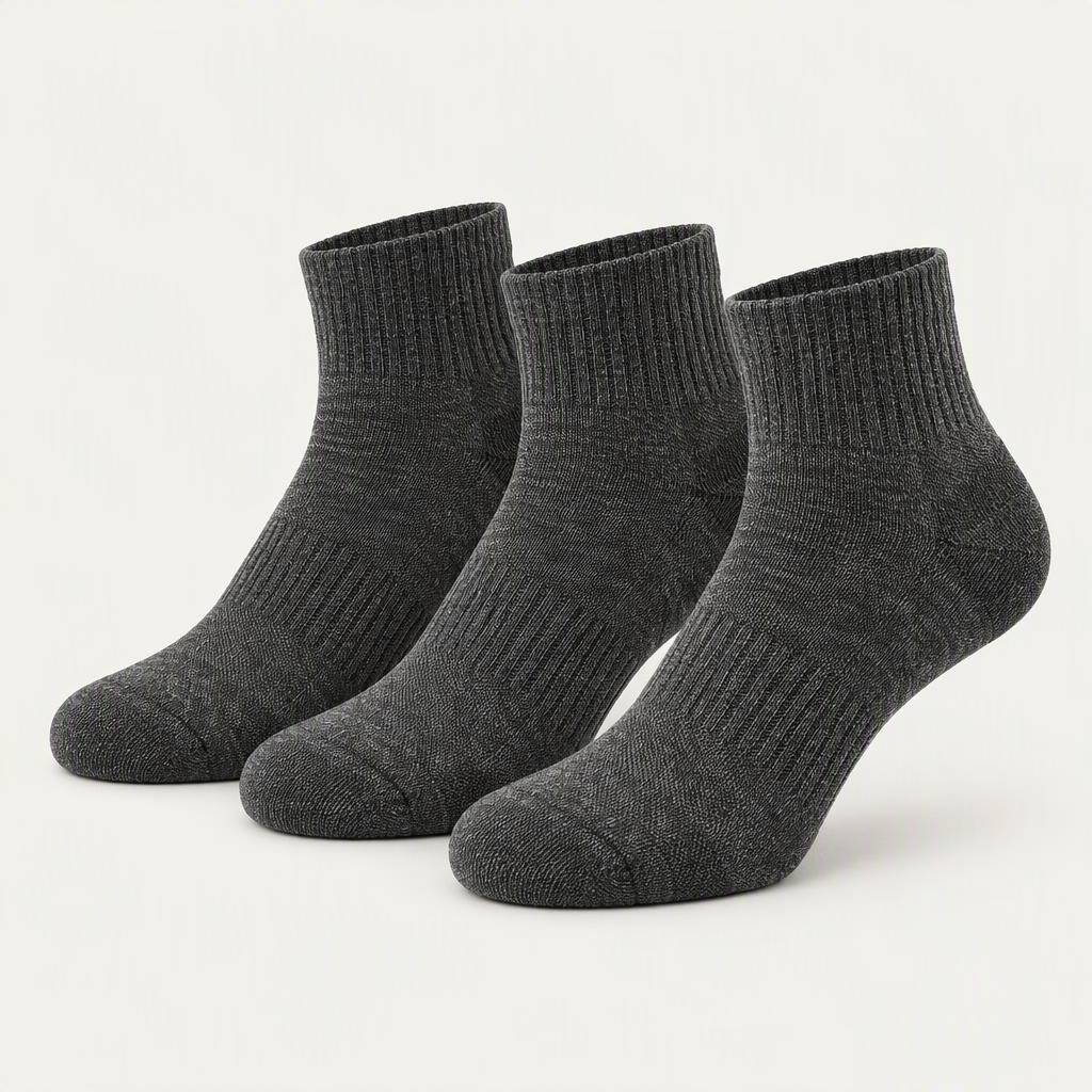 Quarter Socks 3er-Pack „Charcoal Heather“