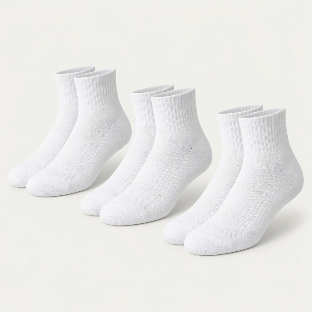 Quarter Socks 3er-Pack „Triple White“