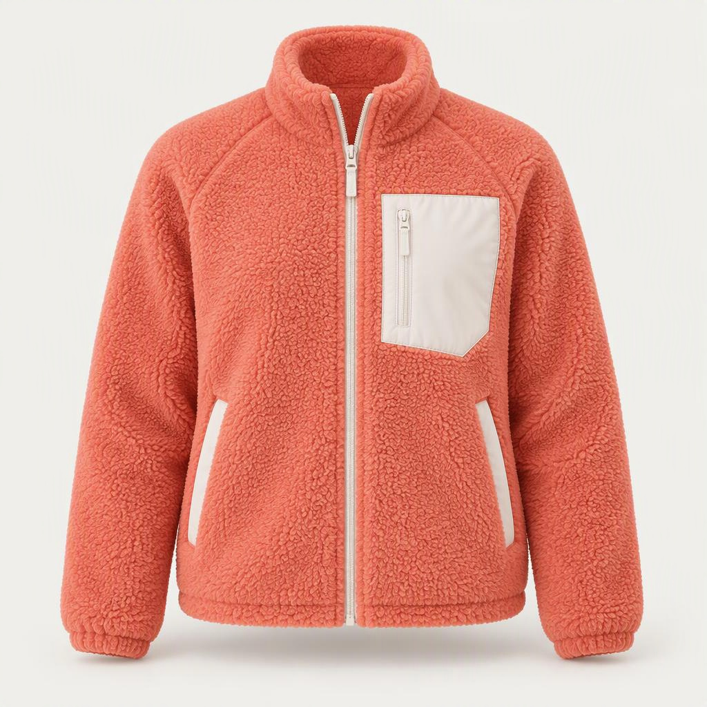 Sherpa Fleece Jacket „Coral Pop“