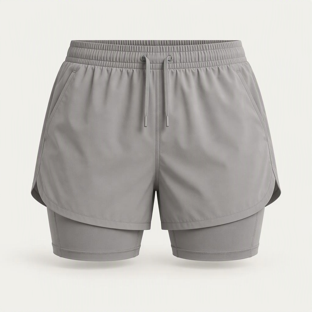 2-in-1 Short „Pebble Grey“