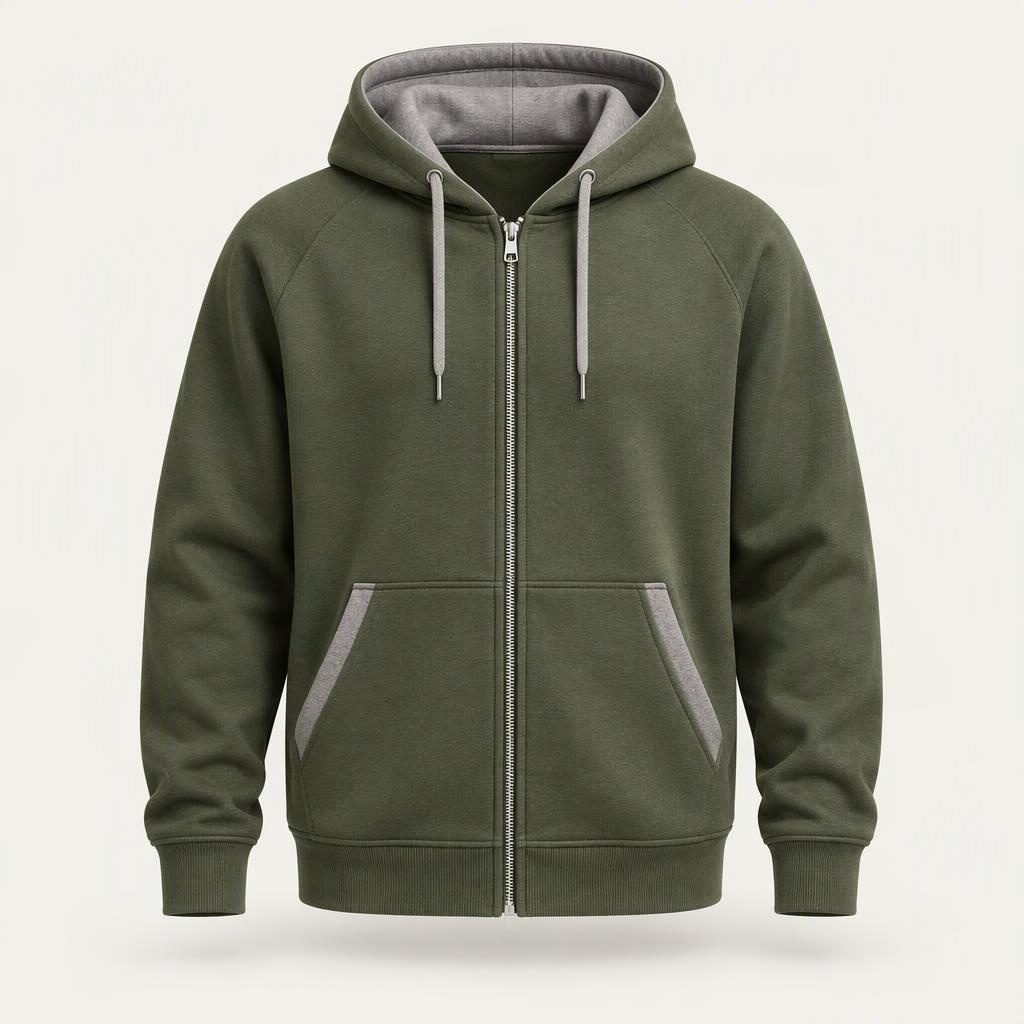 Zip Hoodie „Moss Stone“