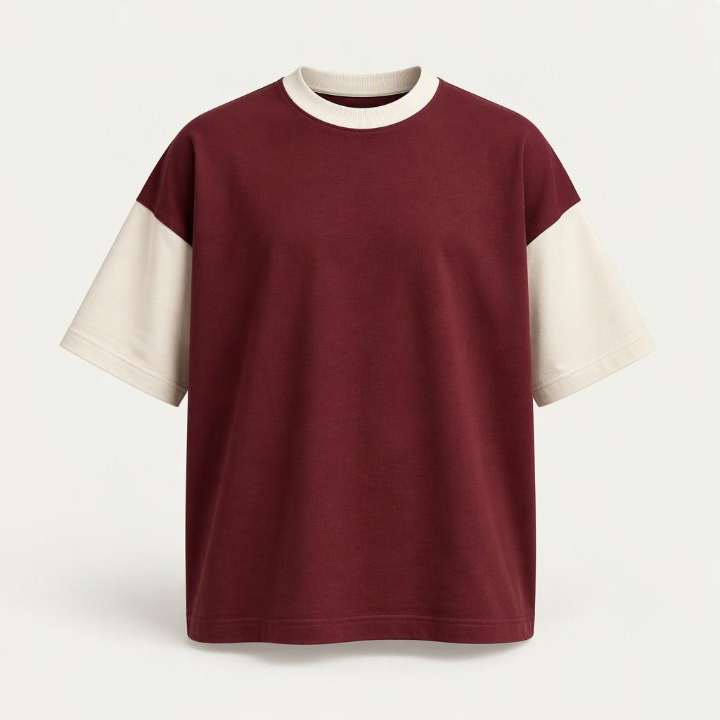 Boxy Tee „Burgundy Cream“