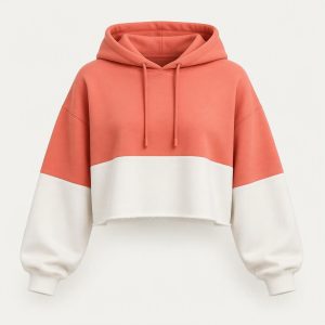 Cropped Hoodie „Coral Pop“