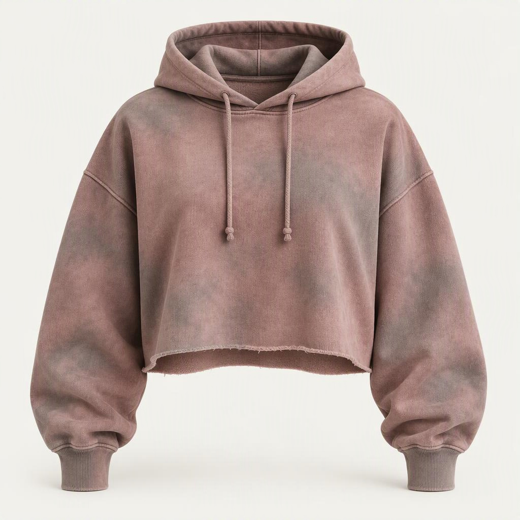 Cropped Hoodie „Smoke Rose“
