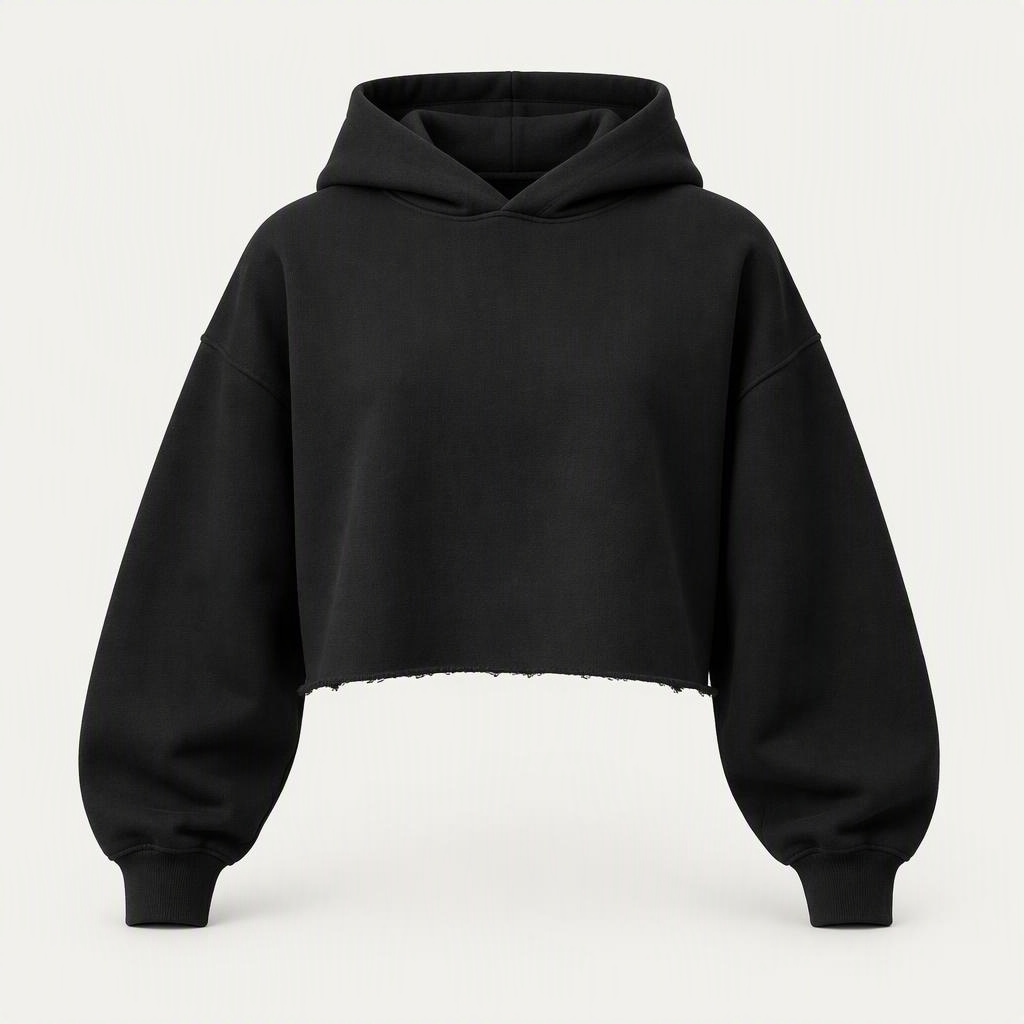 Cropped Hoodie „Triple Black“