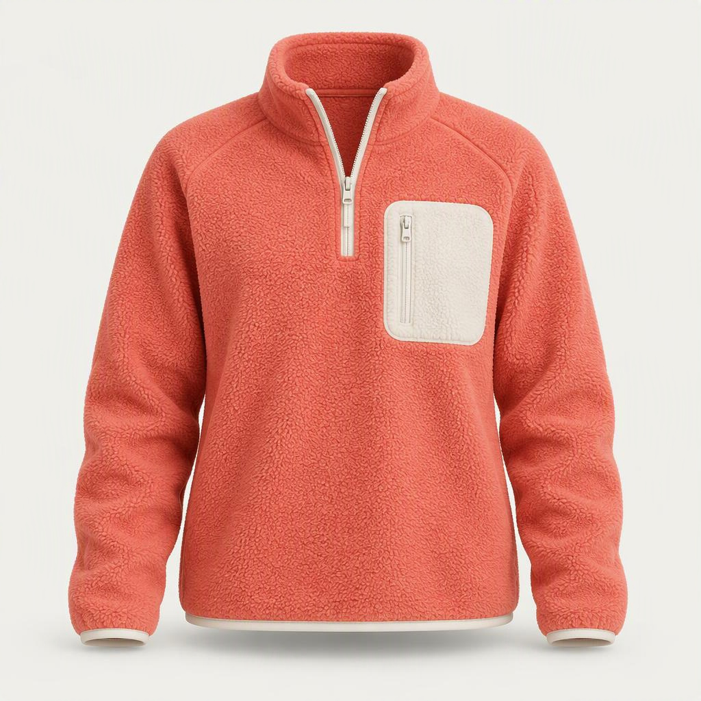 Half-Zip Fleece „Coral Pop“