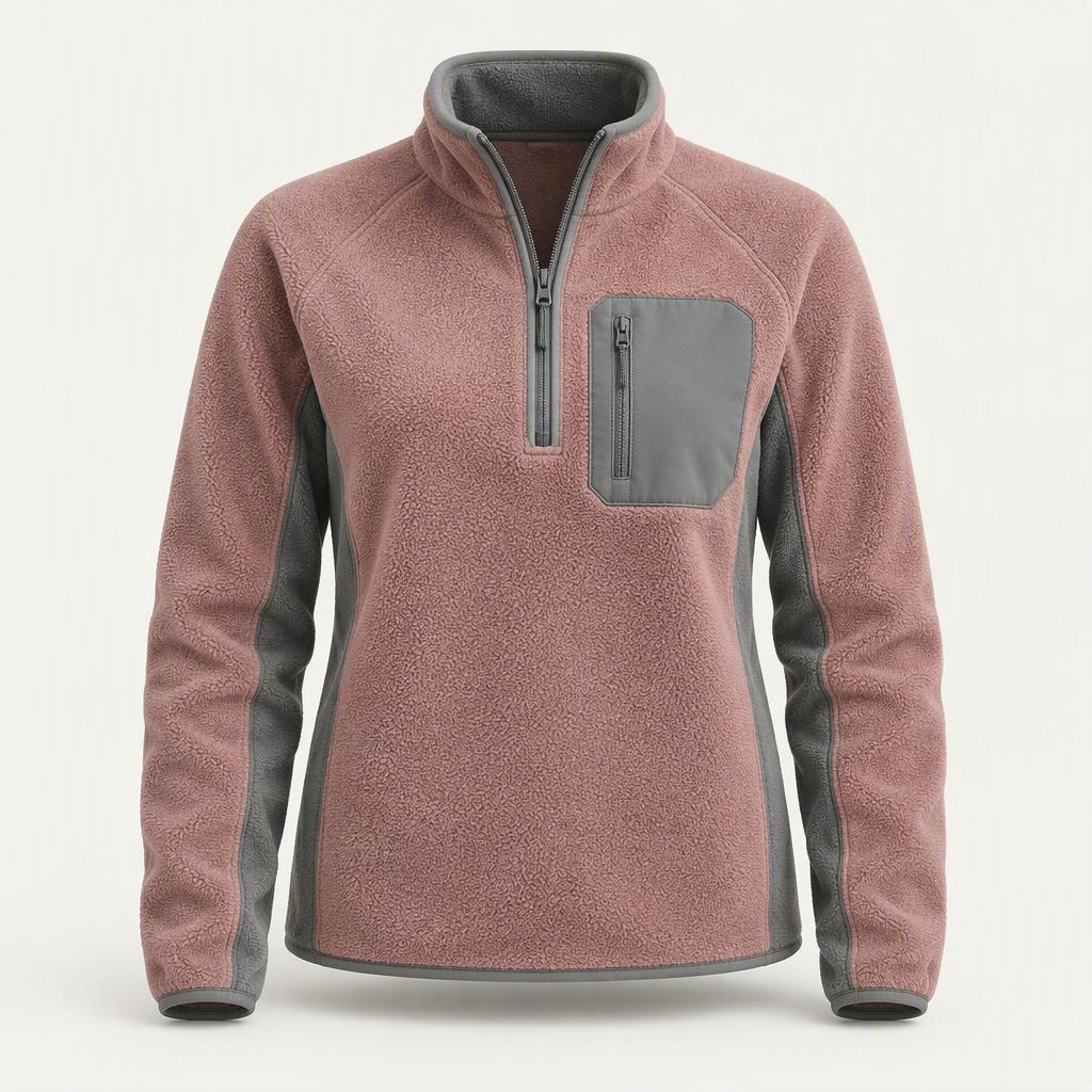 Half-Zip Fleece „Smoke Rose“