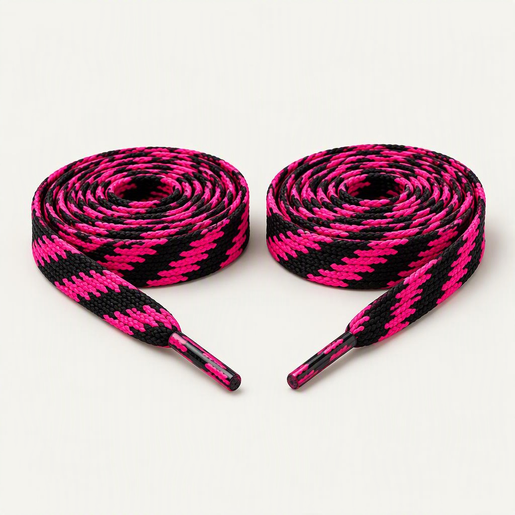 Schnürsenkel flach „Electric Pink“