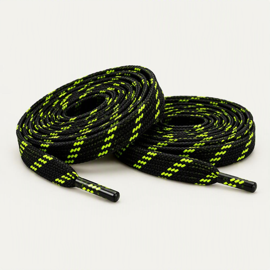 Schnürsenkel flach „Volt Black“