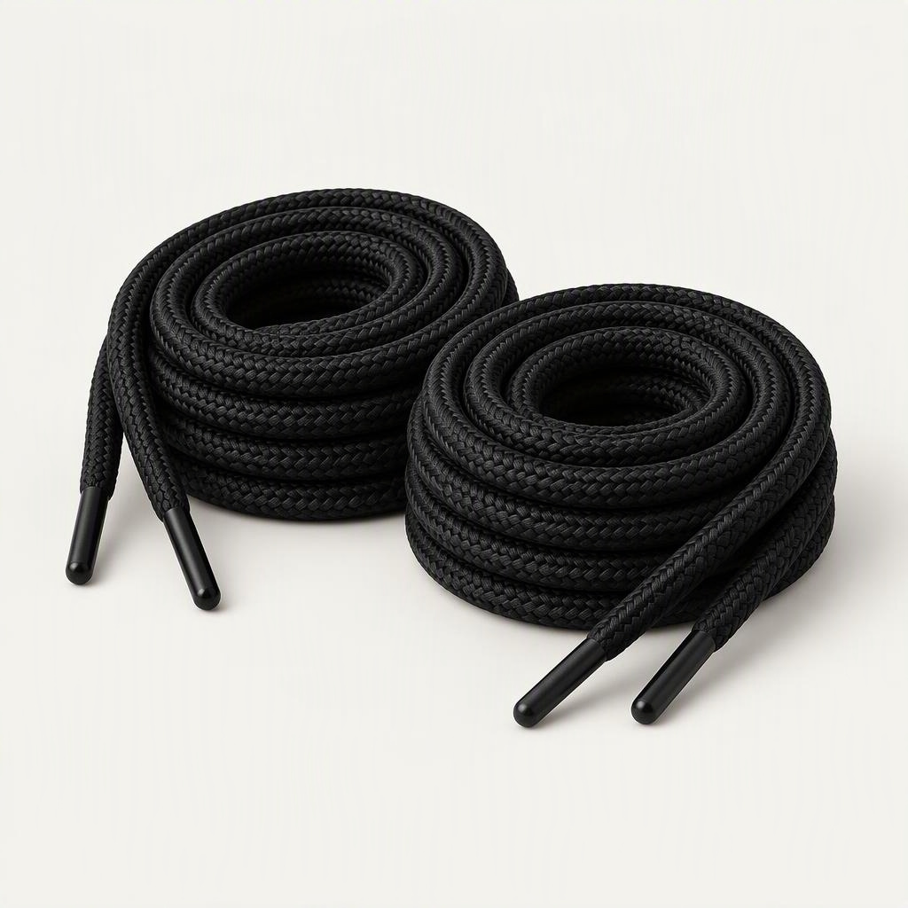 Schnürsenkel rund „Triple Black“