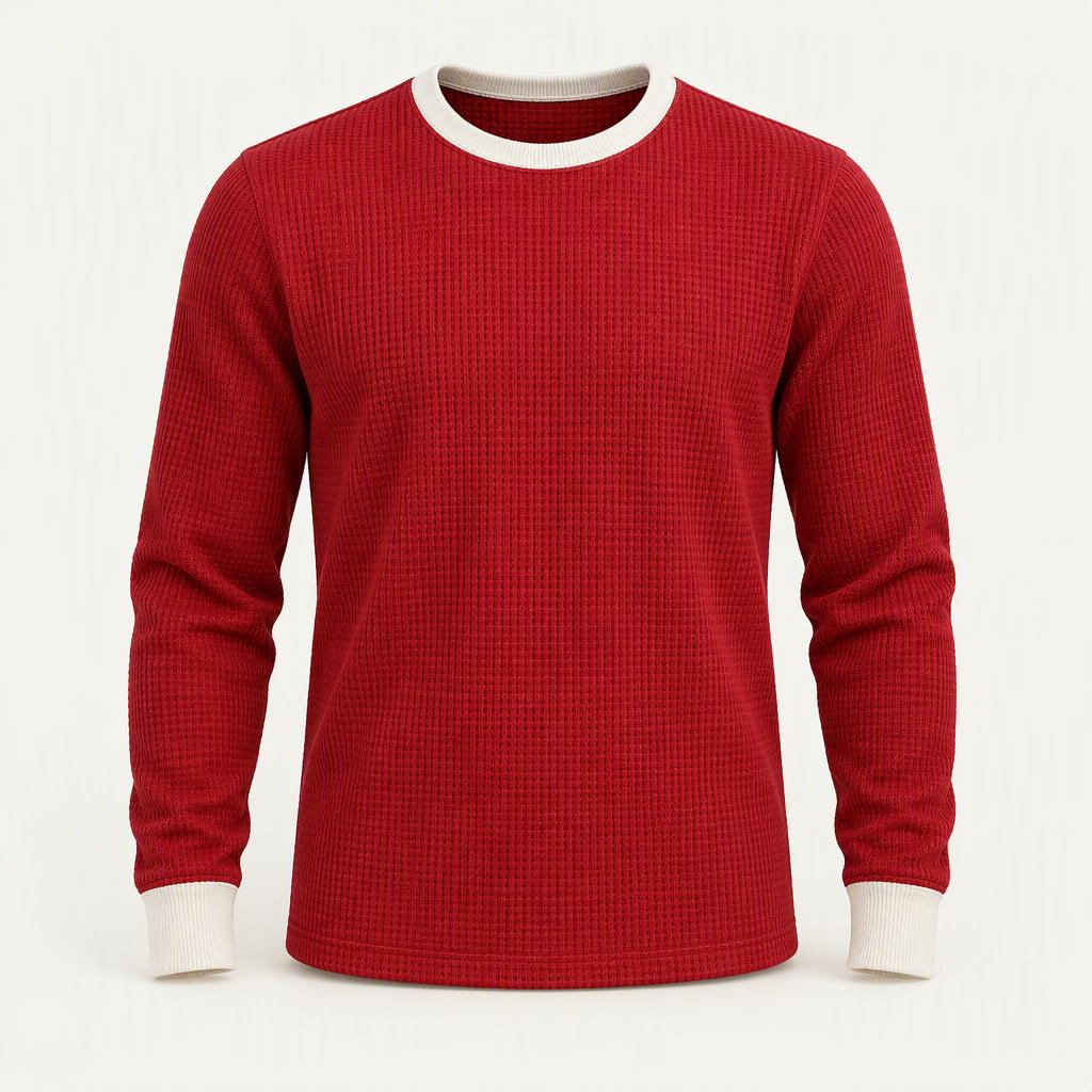 Longsleeve Waffle „Cherry Red“