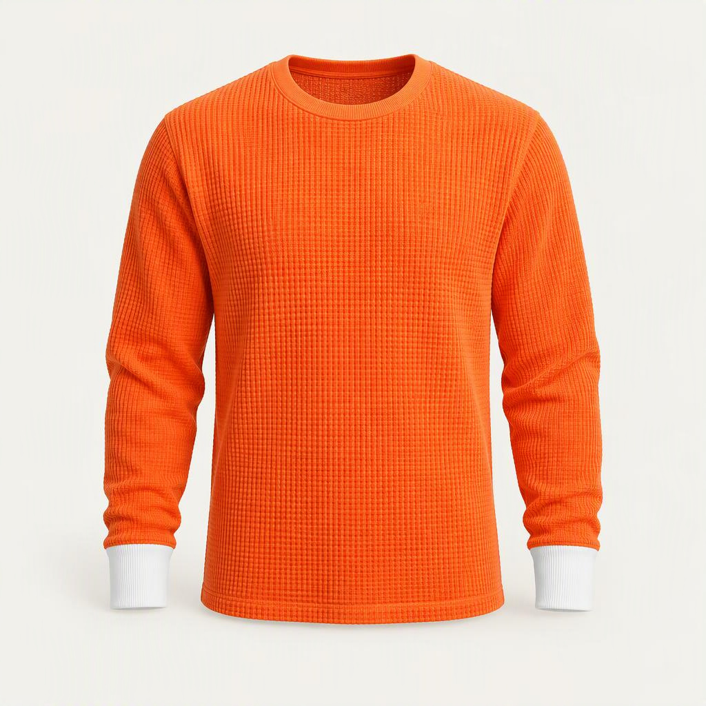 Longsleeve Waffle „Signal Orange“