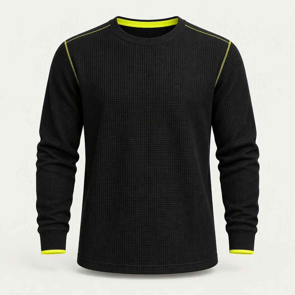 Longsleeve Waffle „Volt Black“