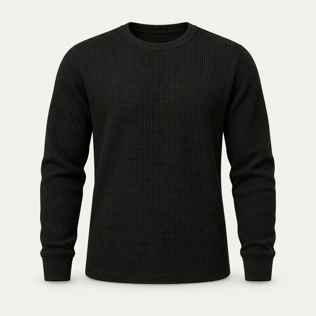 Longsleeve Waffle „Triple Black“