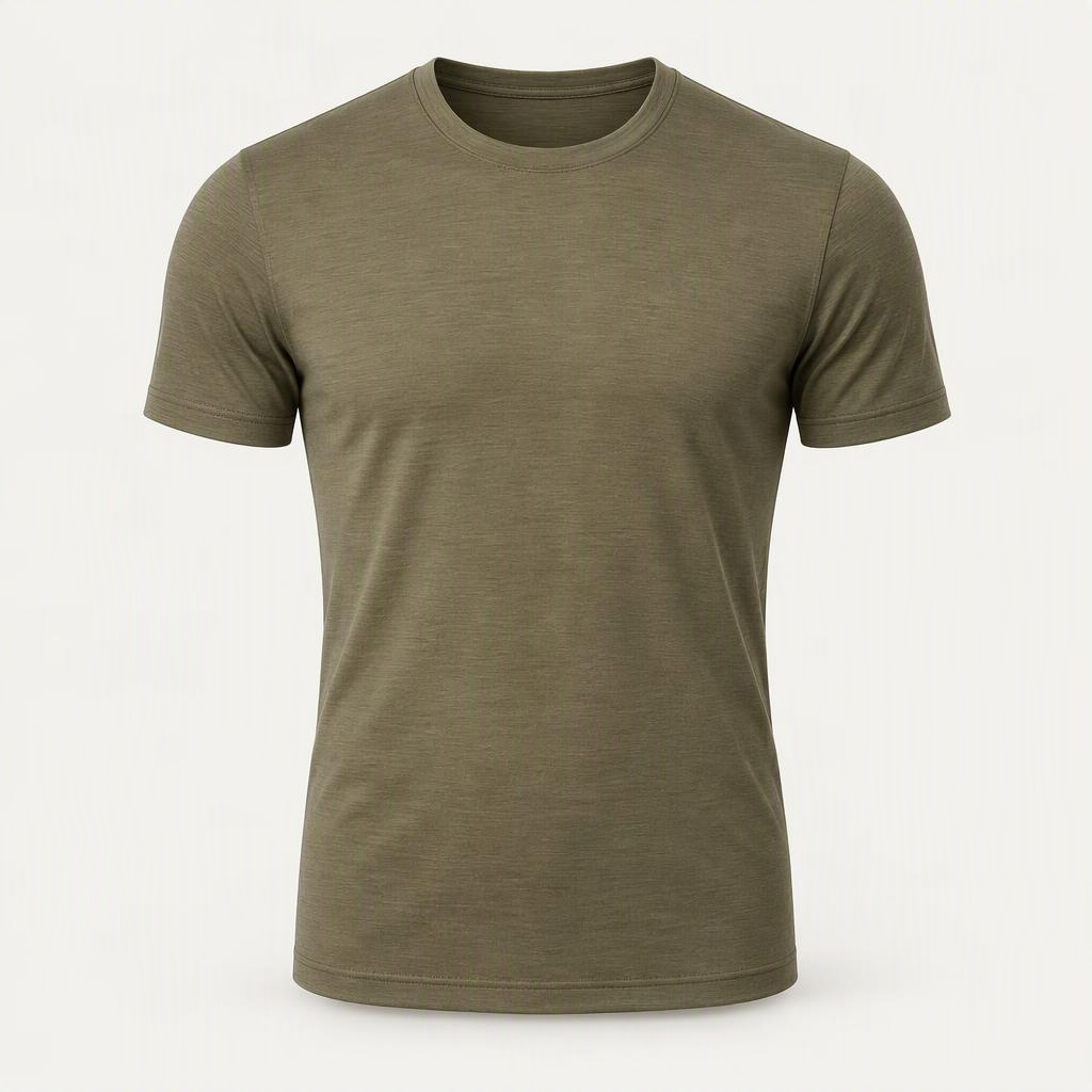 Merino Tee „Khaki Field“