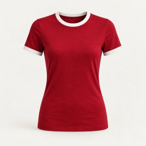 Merino Tee „Cherry Red“