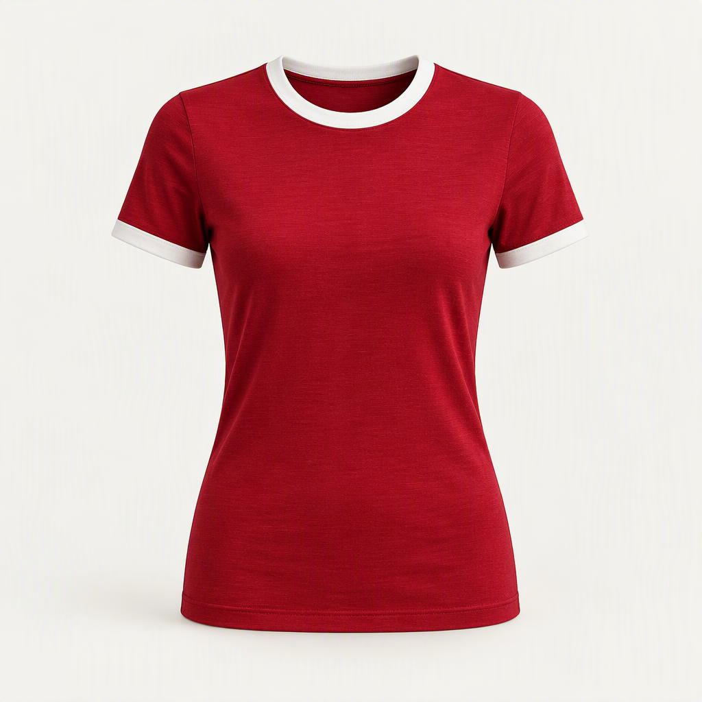 Merino Tee „Cherry Red“