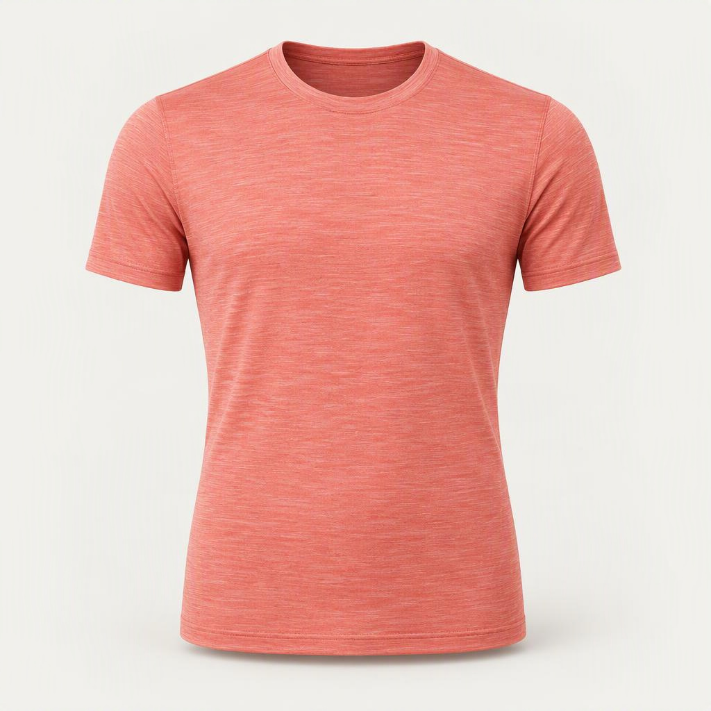 Merino Tee „Coral Pop“