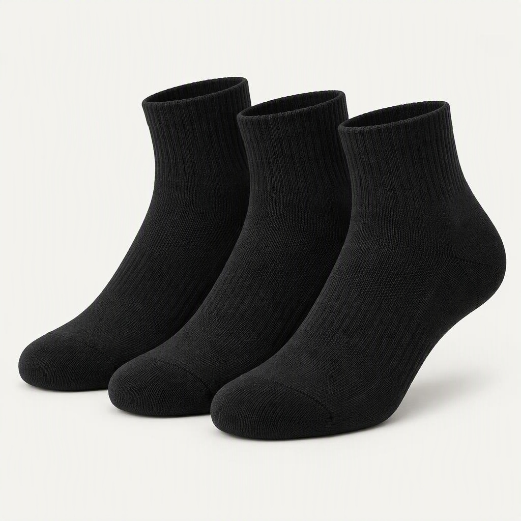 Quarter Socks 3er-Pack „Triple Black“
