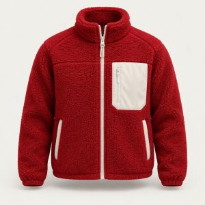 Sherpa Fleece Jacket „Cherry Red“