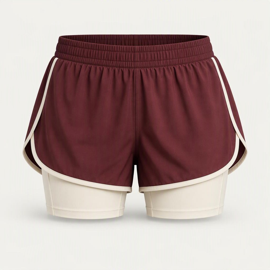 2-in-1 Short „Burgundy Cream“