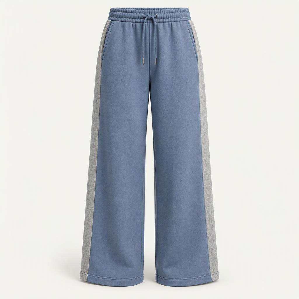 Wide Leg Sweatpant „Steel Blue“