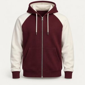 Zip Hoodie „Burgundy Cream“