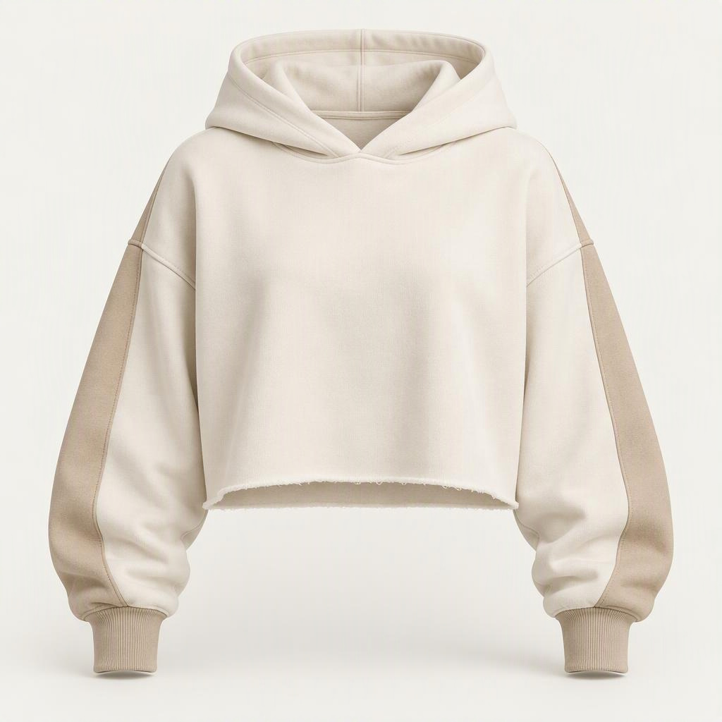 Cropped Hoodie „Bone Sand“