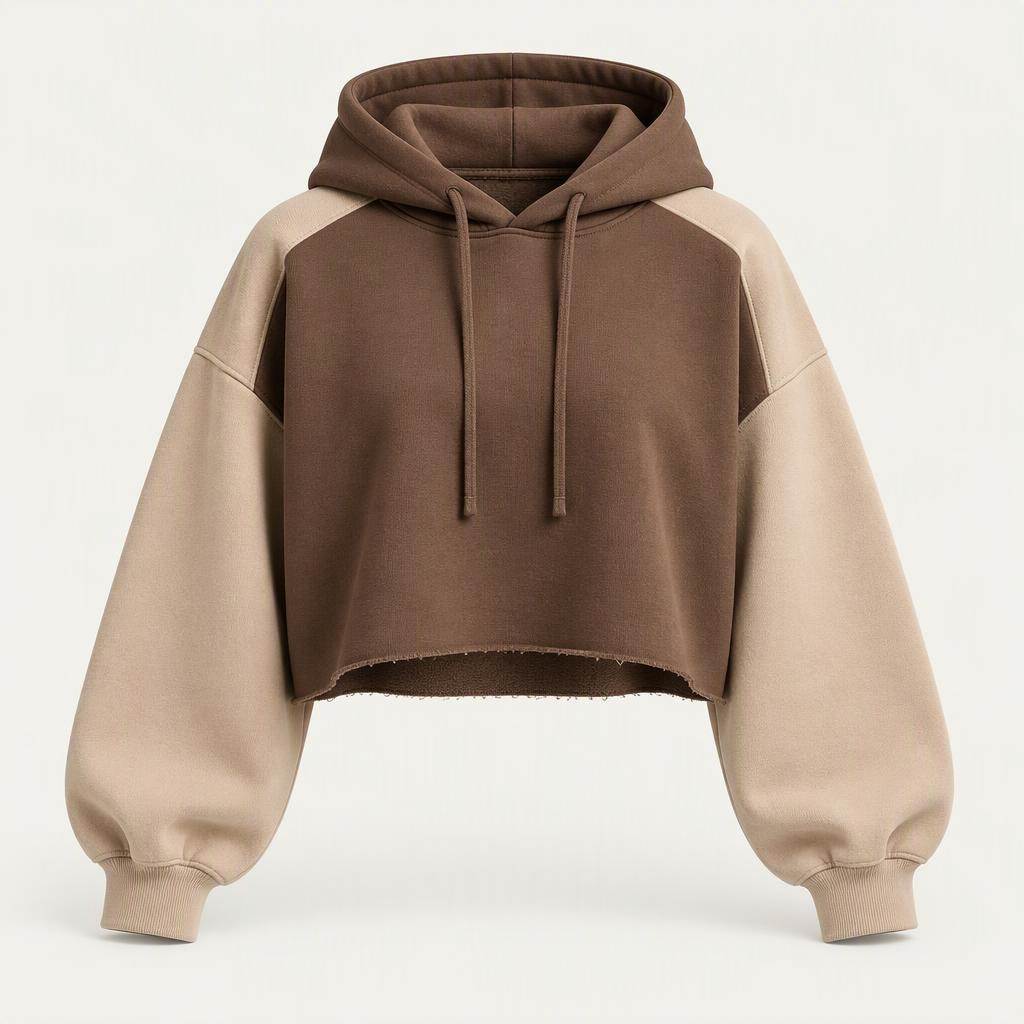 Cropped Hoodie „Mocha Latte“