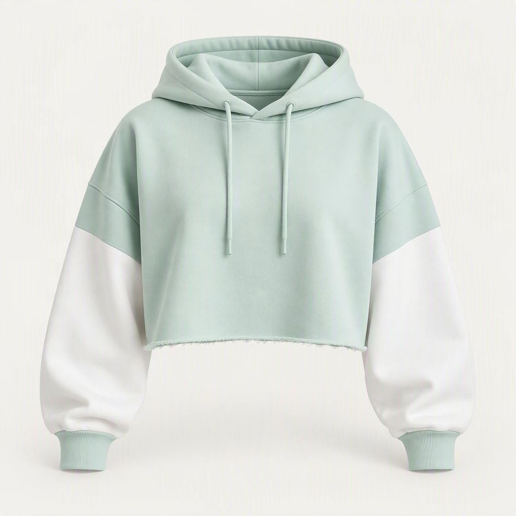 Cropped Hoodie „Arctic Mint“