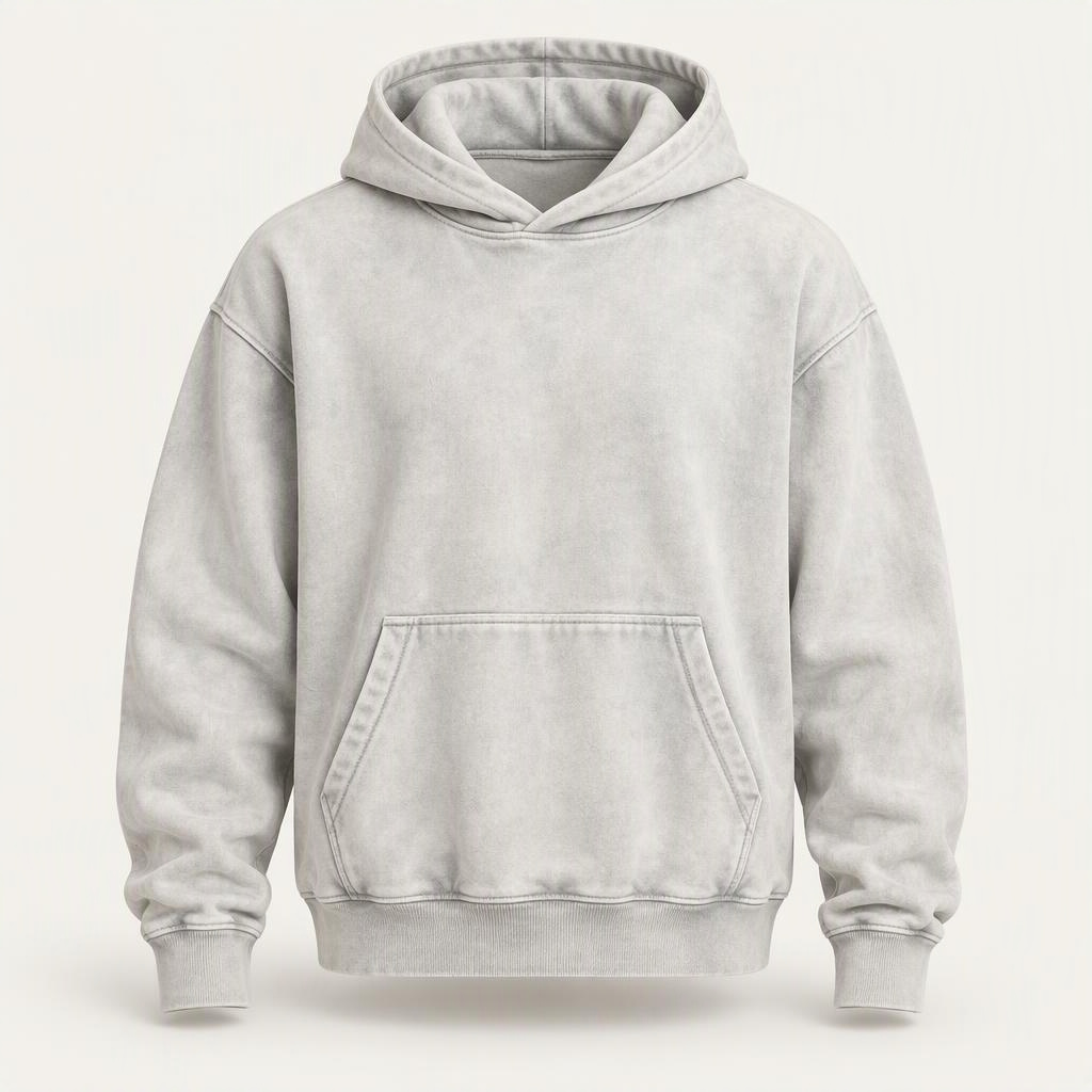 Garment Dyed Hoodie „Glacier White“