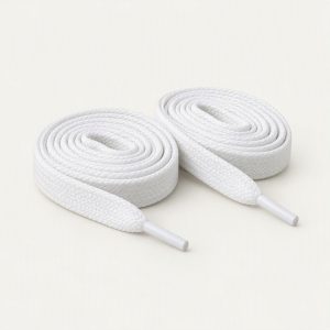Schnürsenkel flach „Triple White“