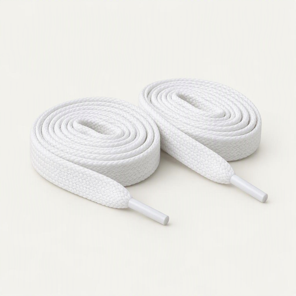 Schnürsenkel flach „Triple White“