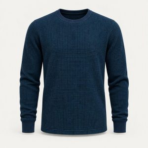 Longsleeve Waffle „Midnight Teal“