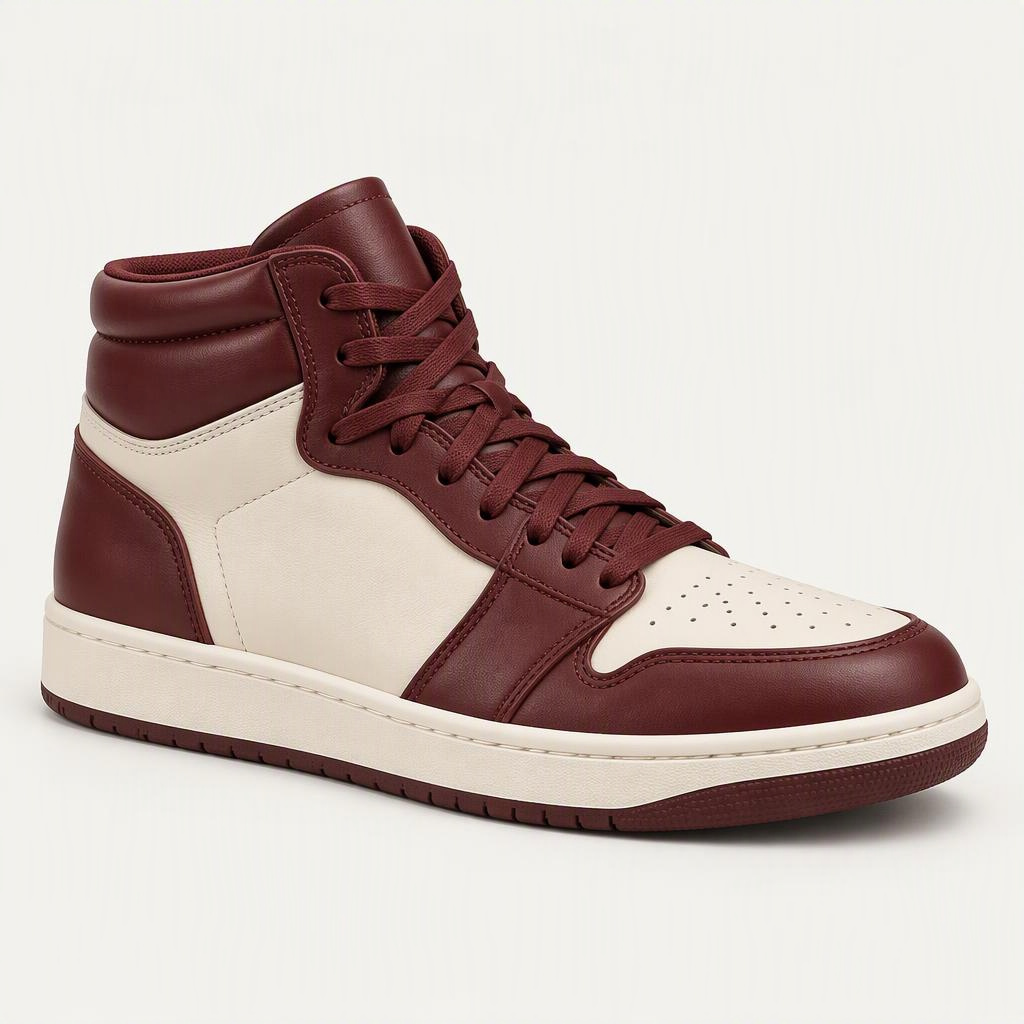Mono Leather Mid „Burgundy Cream“