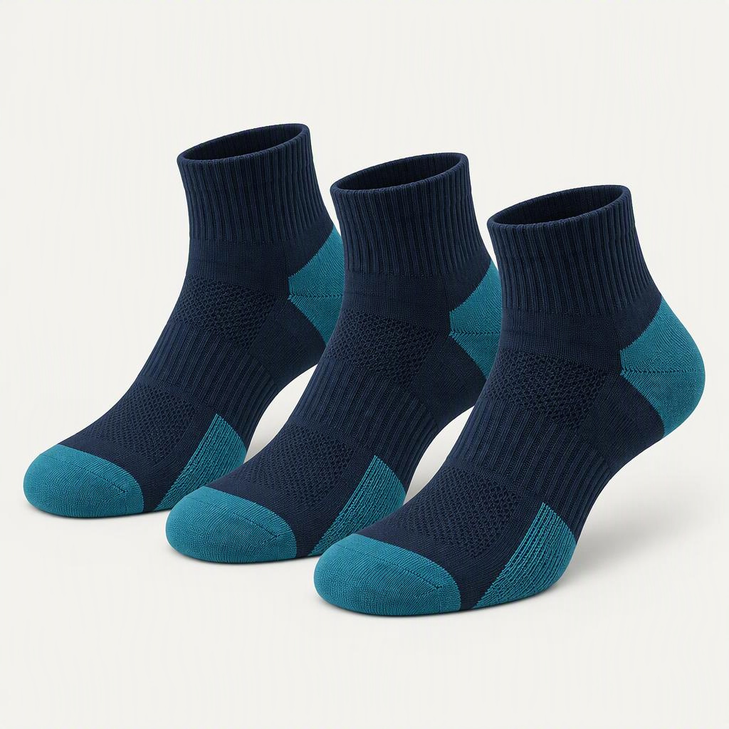 Quarter Socks 3er-Pack „Midnight Teal“