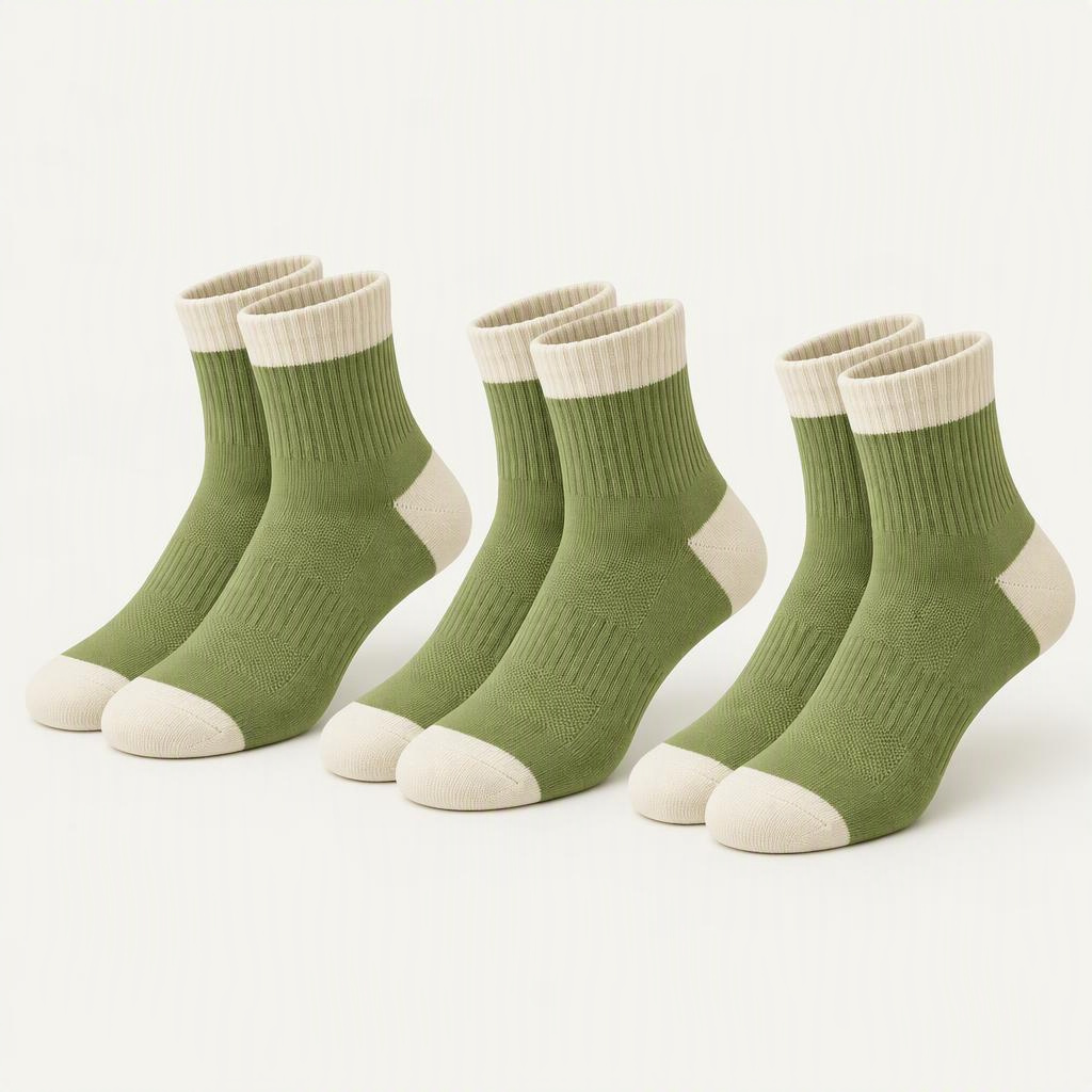 Quarter Socks 3er-Pack „Matcha“