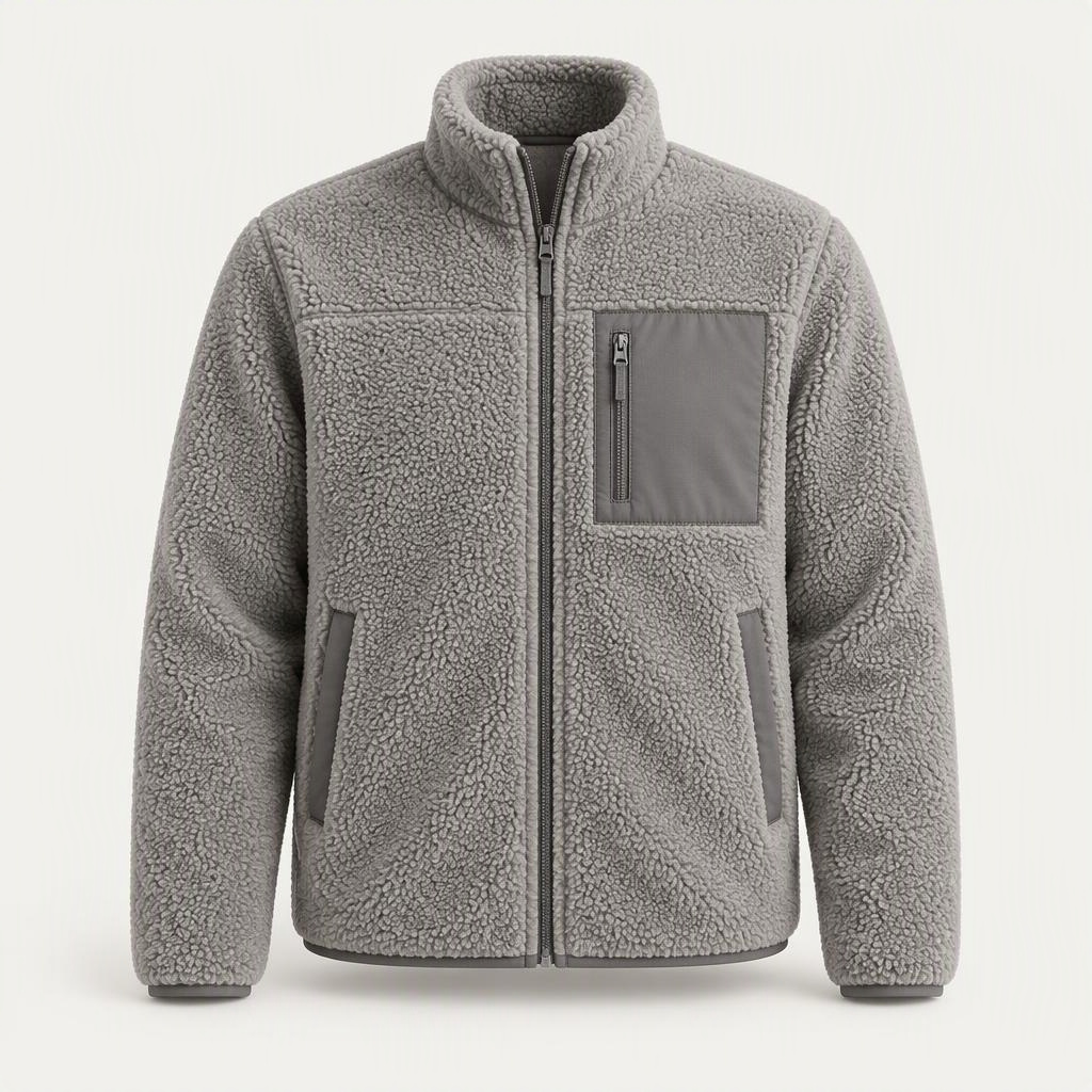 Sherpa Fleece Jacket „Pebble Grey“